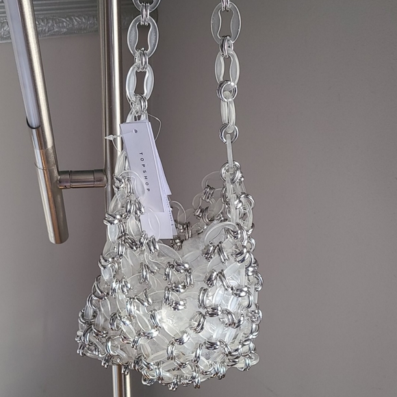 NWT Top Shop silver metal and acrylic purse - Picture 2 of 5